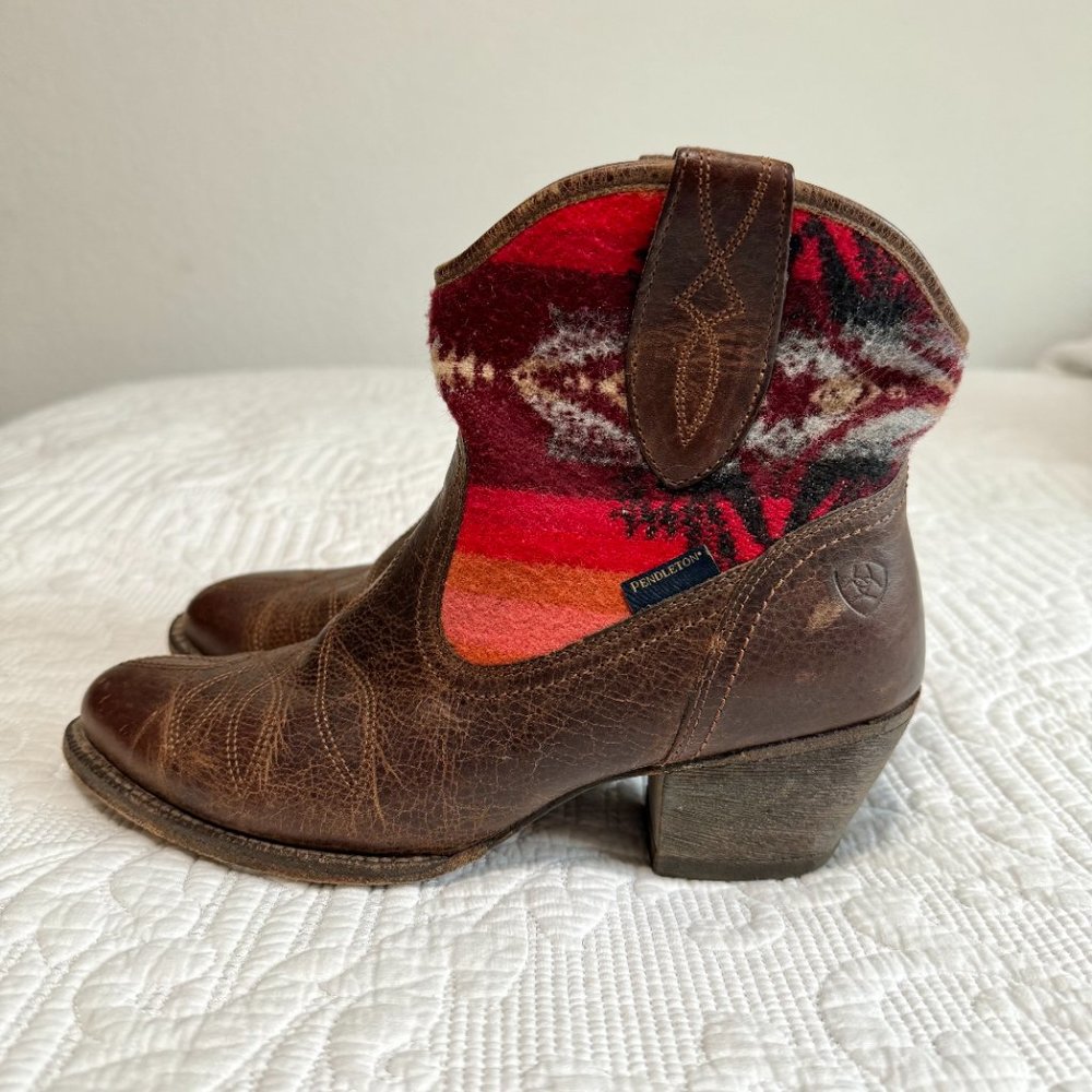 Ariat X Pendleton Meadow Wool Leather Cowgirl Wes… - image 2